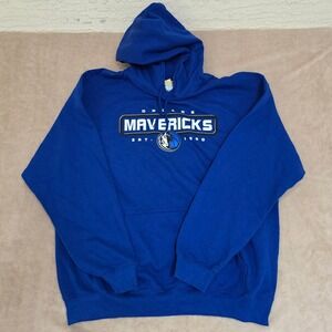 NBA Dallas Mavericks Hoodie Mens XL Royal Blue Pullover Graphic Sweatshirt XLG